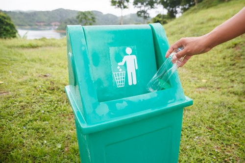 Professional waste management team at work